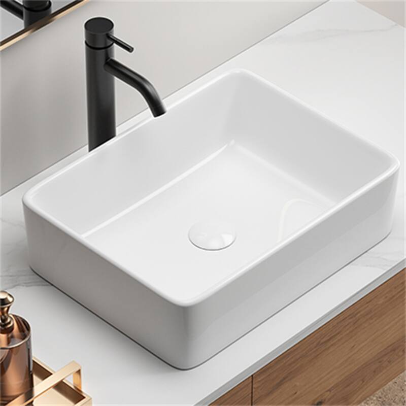 19" Rectangle Bathroom Sink,Modern Above Counter Bathroom Sinks