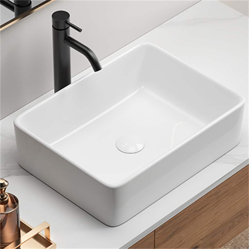19" Rectangle Bathroom Sink,Modern Above Counter Bathroom Sinks