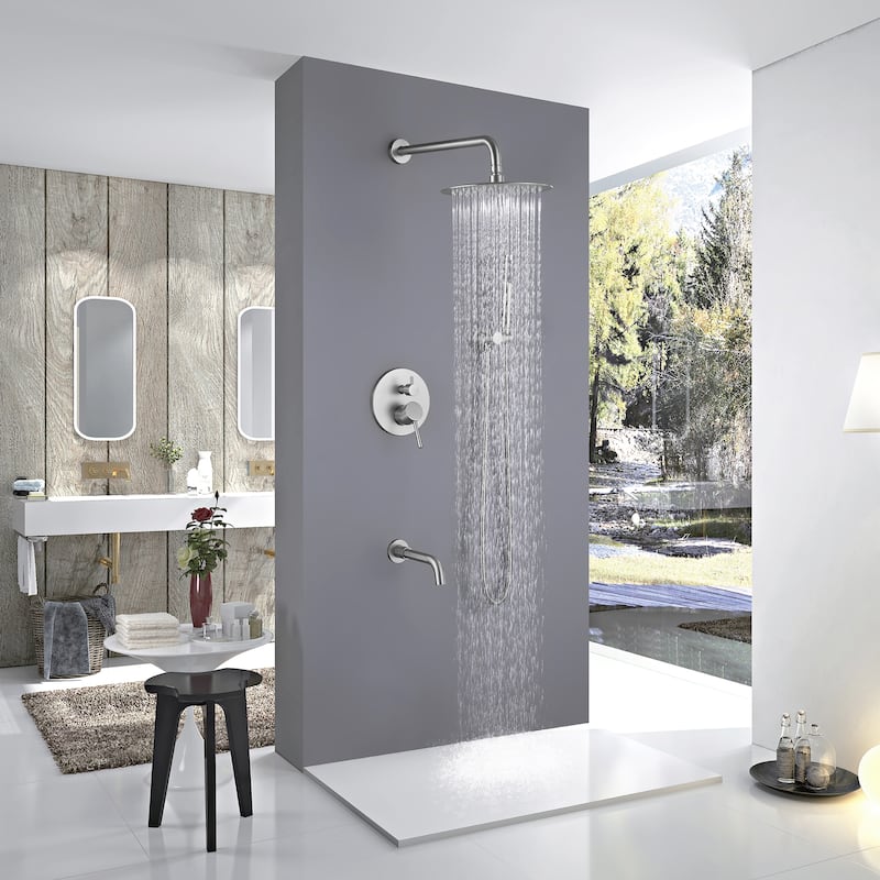 9.84" Solid Brass Pressure Banlanced Shower System with Rough in-Valve