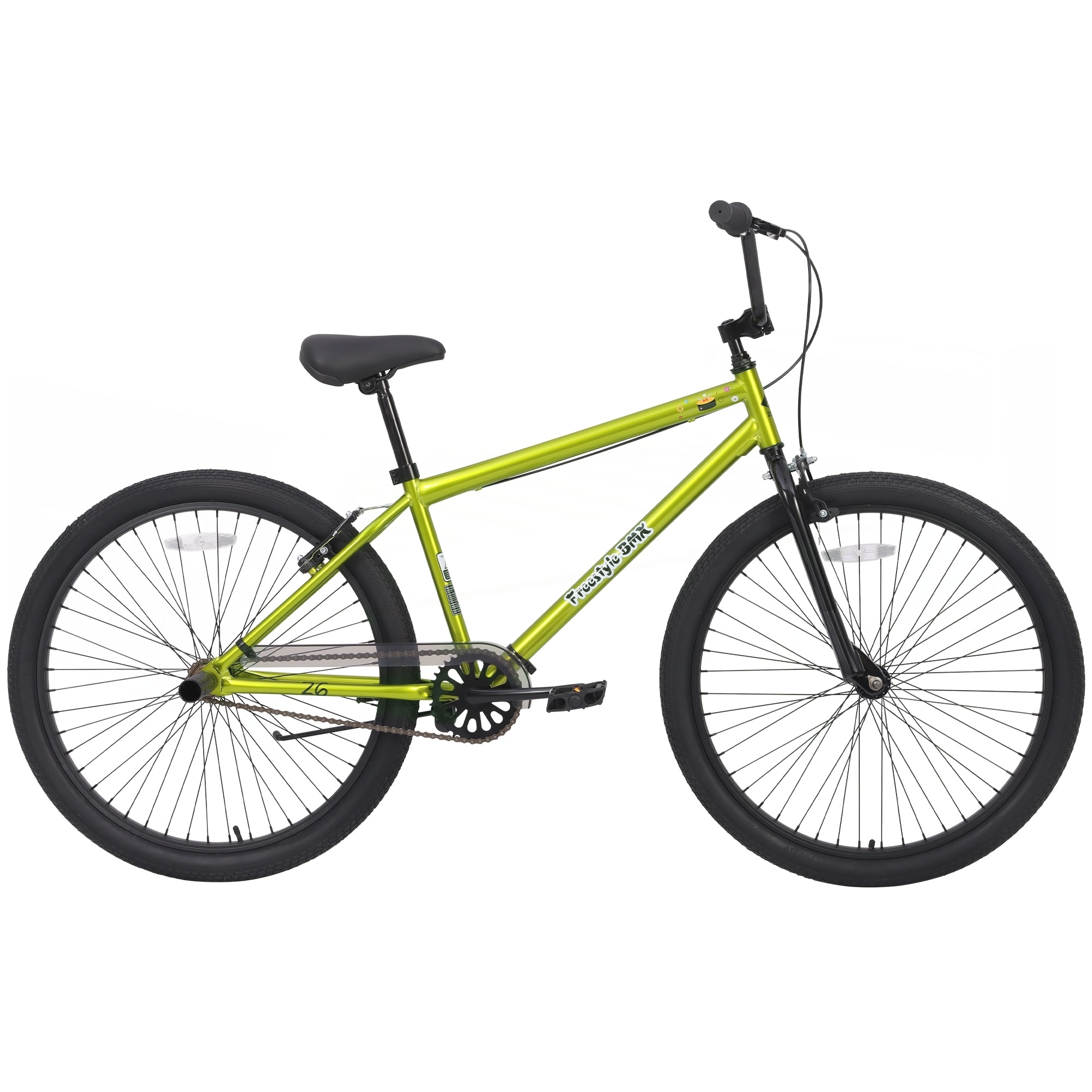 Freestyle Kids Bike Double Disc Brakes 26 Inch Single Speed