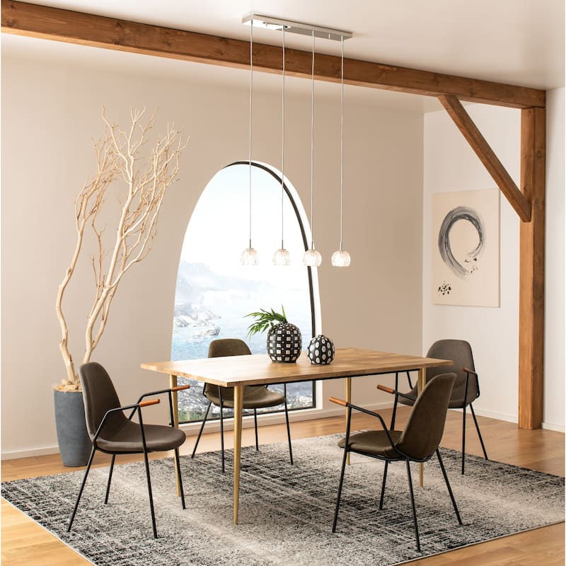SAFAVIEH Lighting Mura Pendant - 30.5"x4.5"x11.25-79.25" - Antique White - 31Wx5Dx79H