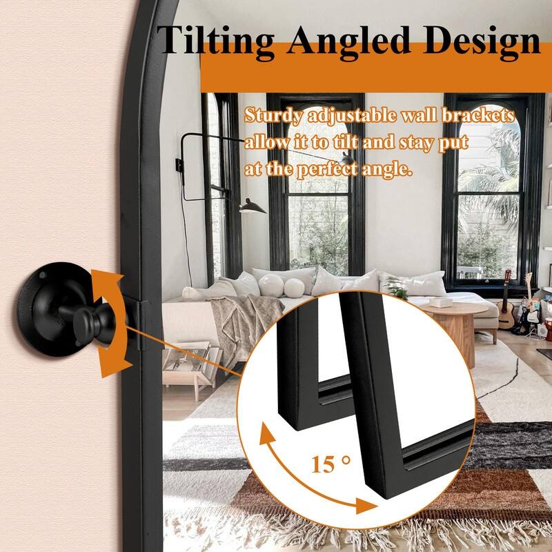 Iron Metal Frame Rectangular Windowpane Wall Mirror Farmhouse Rustic Elegant Decor for Living Room Bedroom Bathroom Entryway