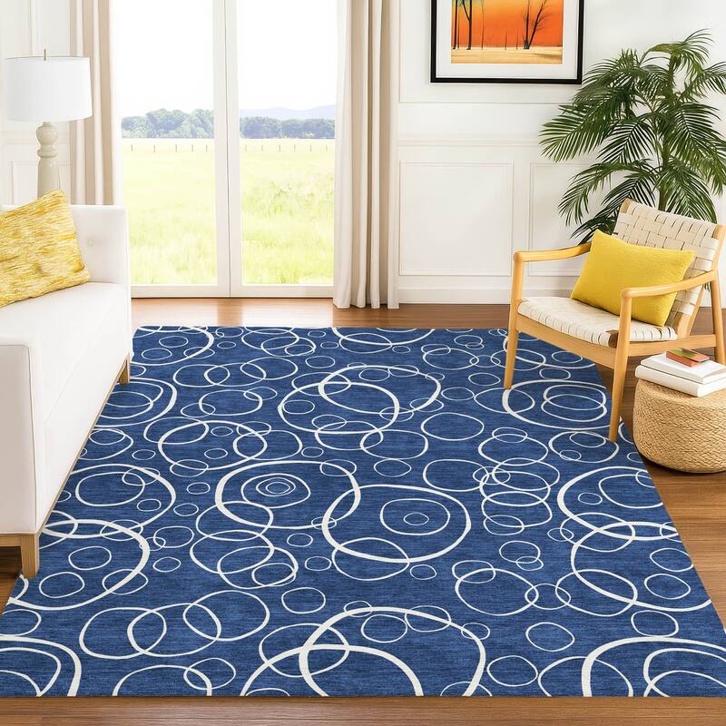 Machine Washable Indoor/ Outdoor Contemporary Nexus Chantille Rug