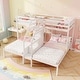 preview thumbnail 5 of 8, Gymax Wooden Twin Over Twin & Twin Bunk Bed w/ 4-Step Storage
