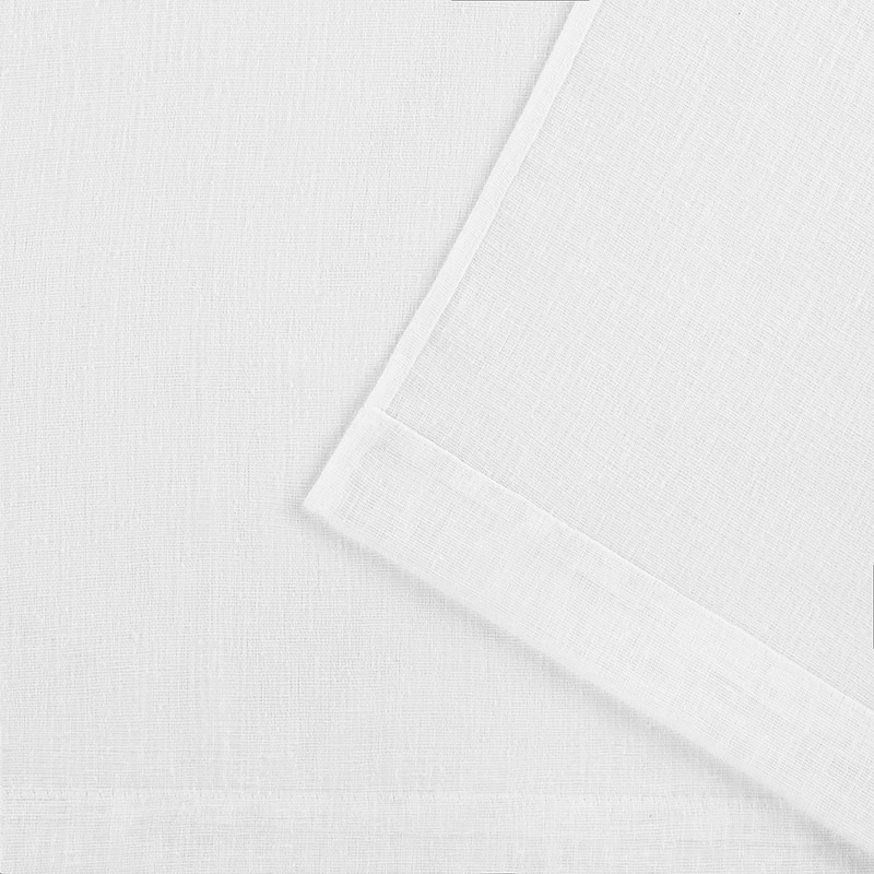 EXCLUSIVE HOME Belgian Textured Linen Look Jacquard Sheer Rod Pocket Curtain Panel Pair