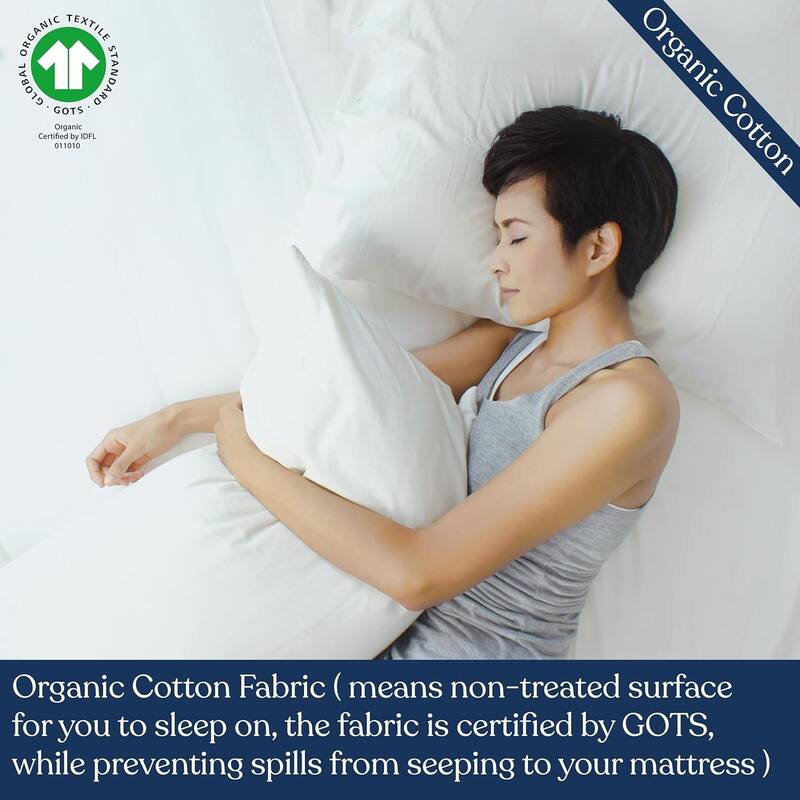 Delara GOTS Certified 100% Organic Cotton Pillow Protector Pack of 2, 300 Thread Count, Long Staple Cotton, Ultra Soft & Smooth