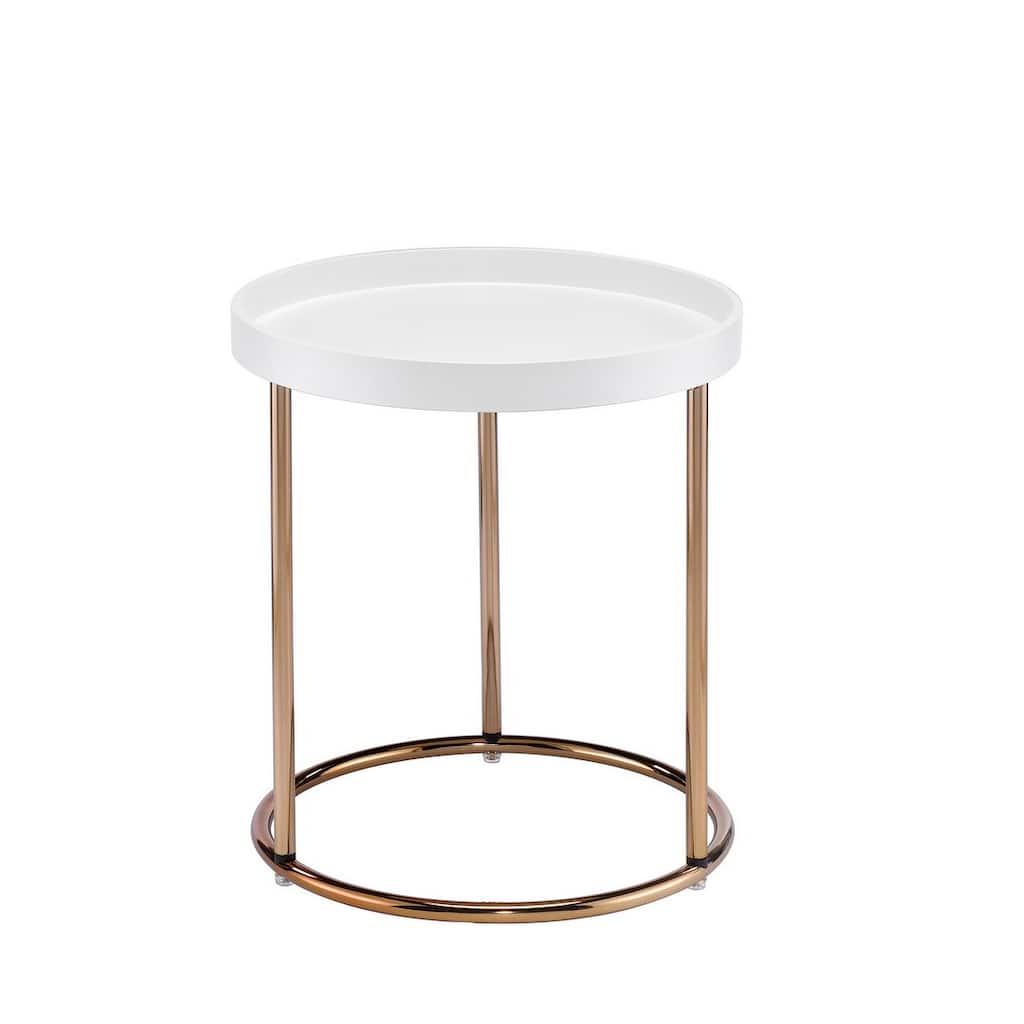 Stylish and Functional Mid-Century Modern Side Table with Copper Legs