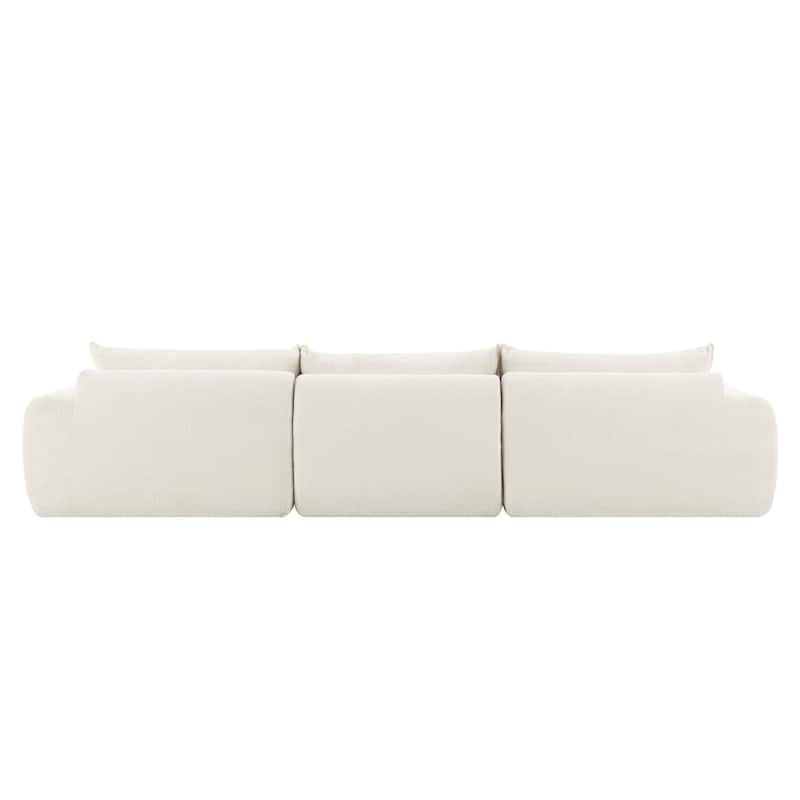 Particle Chenille Sectional Sofa Pull-line Pull-point Design Sofa with Movable Ottoman