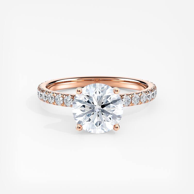 Auriya 14k Gold 1.30ctw Round Ribbon-Halo Lab Grown Diamond Engagement Ring - Rose - 8