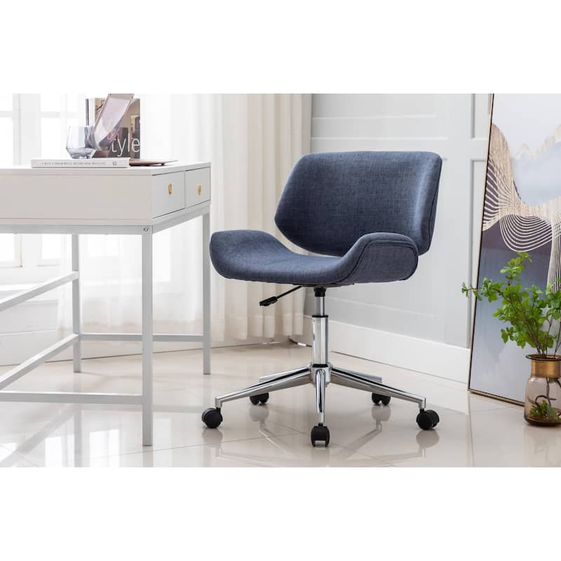 Porthos Home Orli Faux Leather or Fabric Mid-Century Office Chair