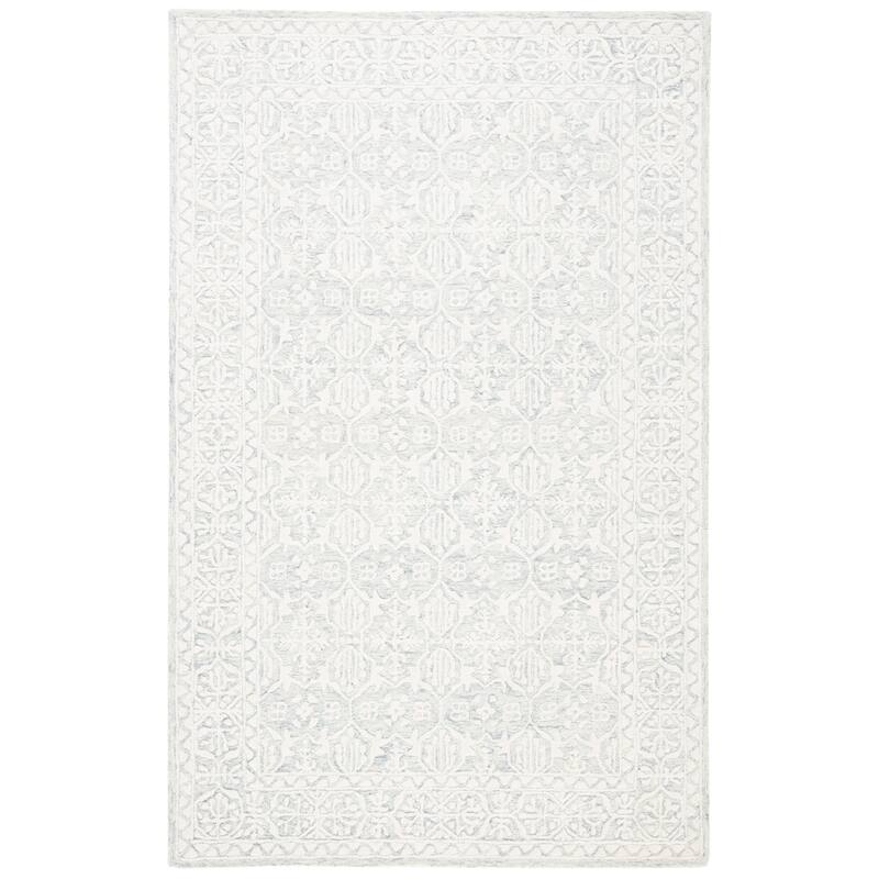 SAFAVIEH Handmade Metro Heidur Wool Rug - 6' Square - Light Grey/Ivory