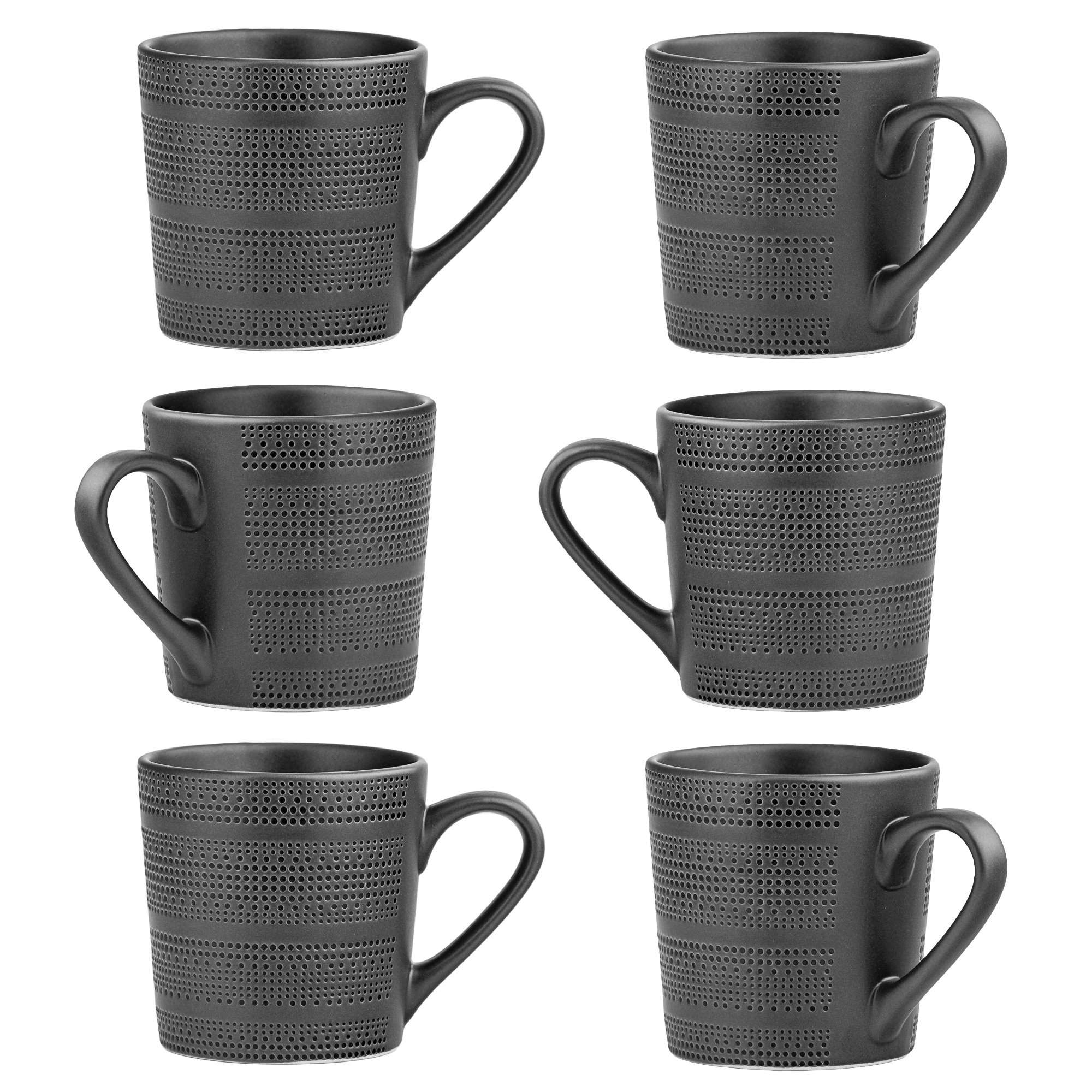10 Strawberry Street Onyx Shadow Mug, Set of 6