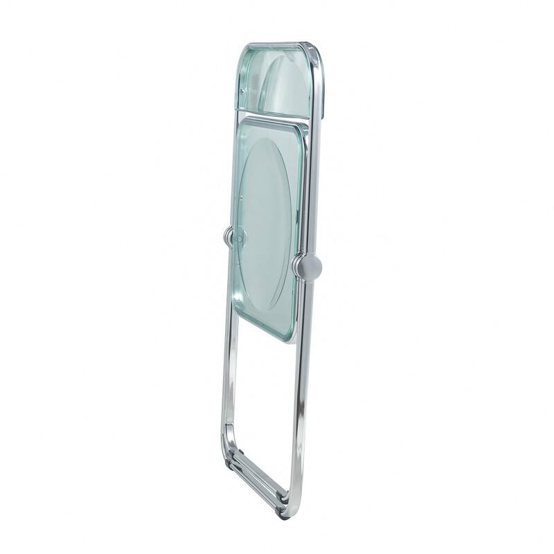 Lawrence Modern Foldable Acrylic Folding Chair with Accent Chrome Frame and Transparent Design for Home Living or Dining Room