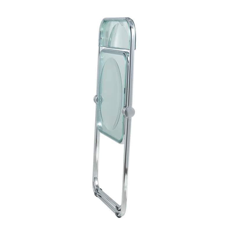 Lawrence Set of 4 Modern Clear Acrylic Transparent Folding Chair with Chrome Steel Frame for Condos and Apartments - 30"