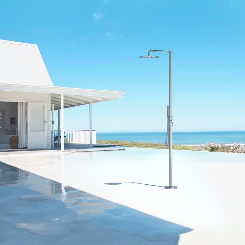 Rbrohant 84"H Stainless Steel Freestanding Outdoor Shower with Handshower