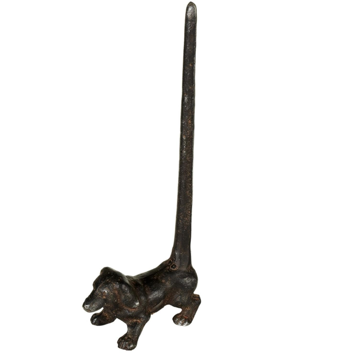 Shop Set Of 2 Black Distressed Cast Iron Long Tailed Dog Door Stop