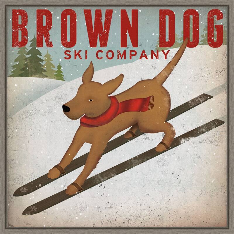 Brown Dog Ski Co by Ryan Fowler Framed Canvas Art