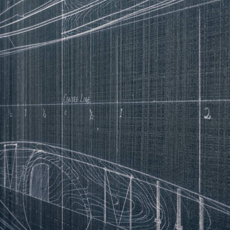 Kayak Blueprint (50 x 30) Canvas Art Print