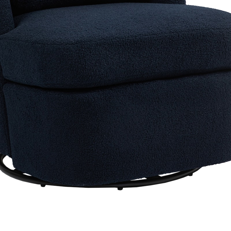 Upholstered Swivel Barrel Accent Chair