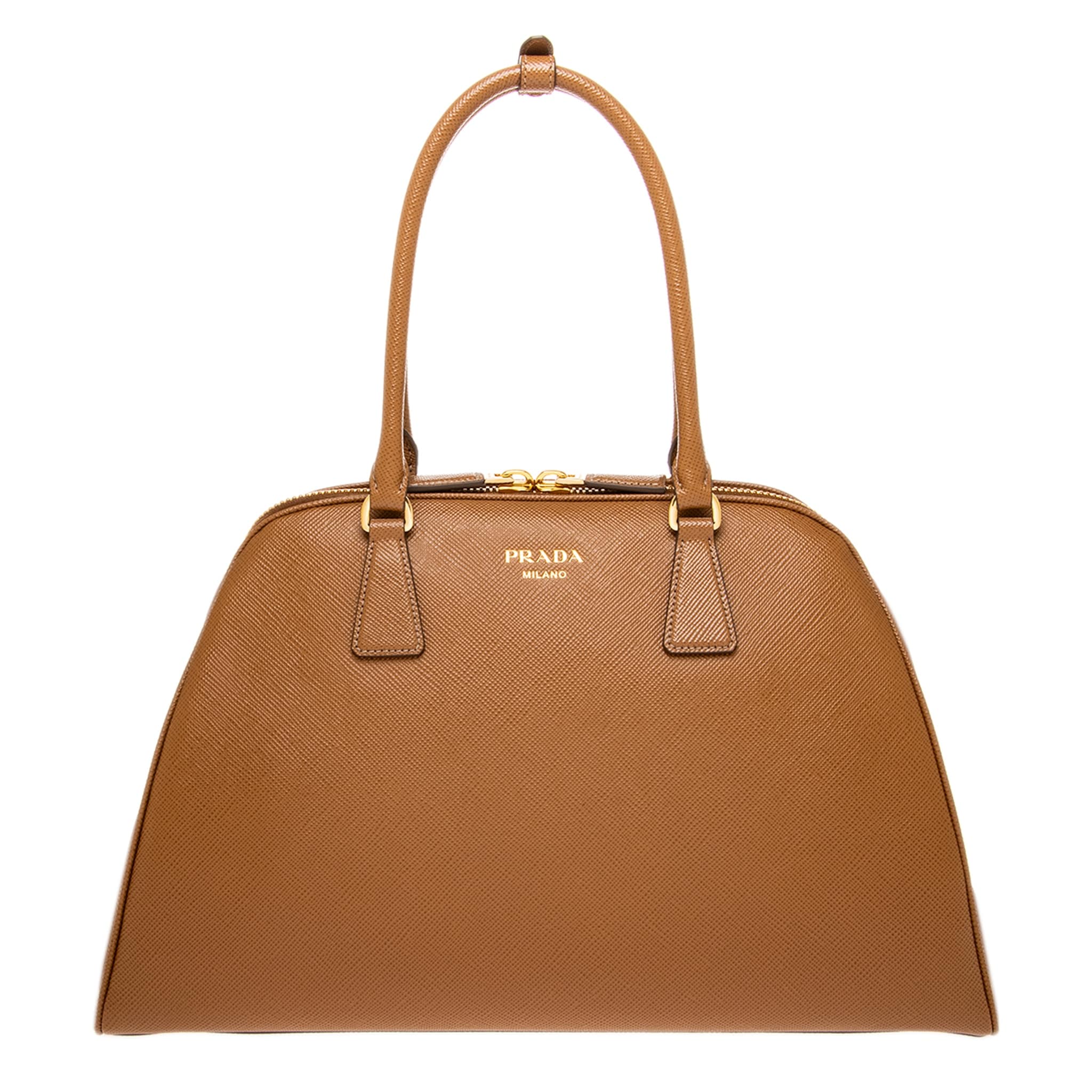 PRADA ブラウンレザー ハンドバッグ Prada Large Saffiano Leather Bag - Overstock - 43857789