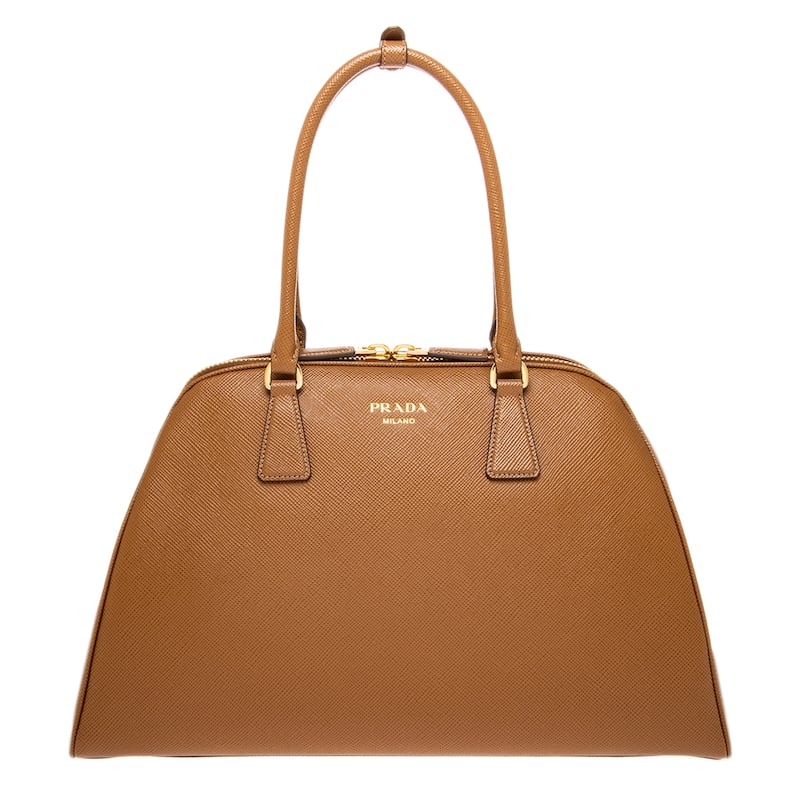Prada Large Saffiano Leather Bag - Caramel