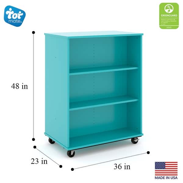dimension image slide 0 of 4, Tot Mate Double Sided Mobile Bookcase 48H