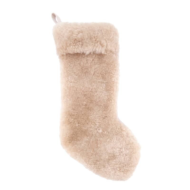Cozy Delight Lamb Fur Stocking - Ivory