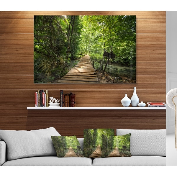 Forest Way to Emerald Pool Landscape Photo Glossy Metal Wall Art