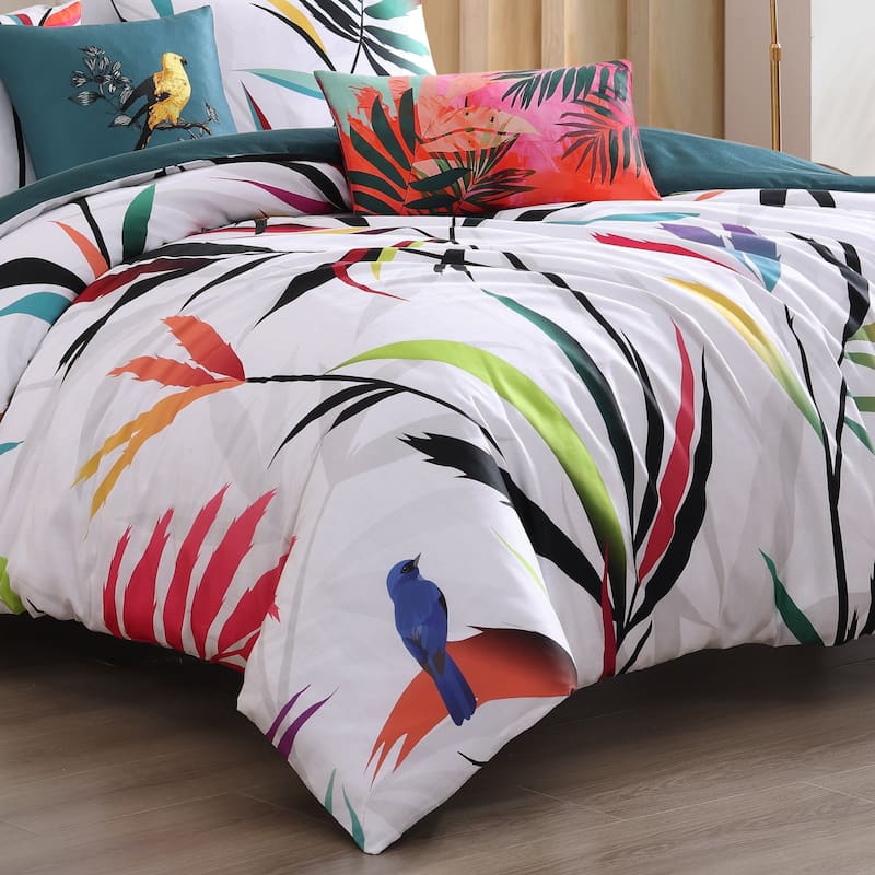 Bebejan Tropical Fusion 100% Cotton Sateen 5 Piece Reversible Comforter Set