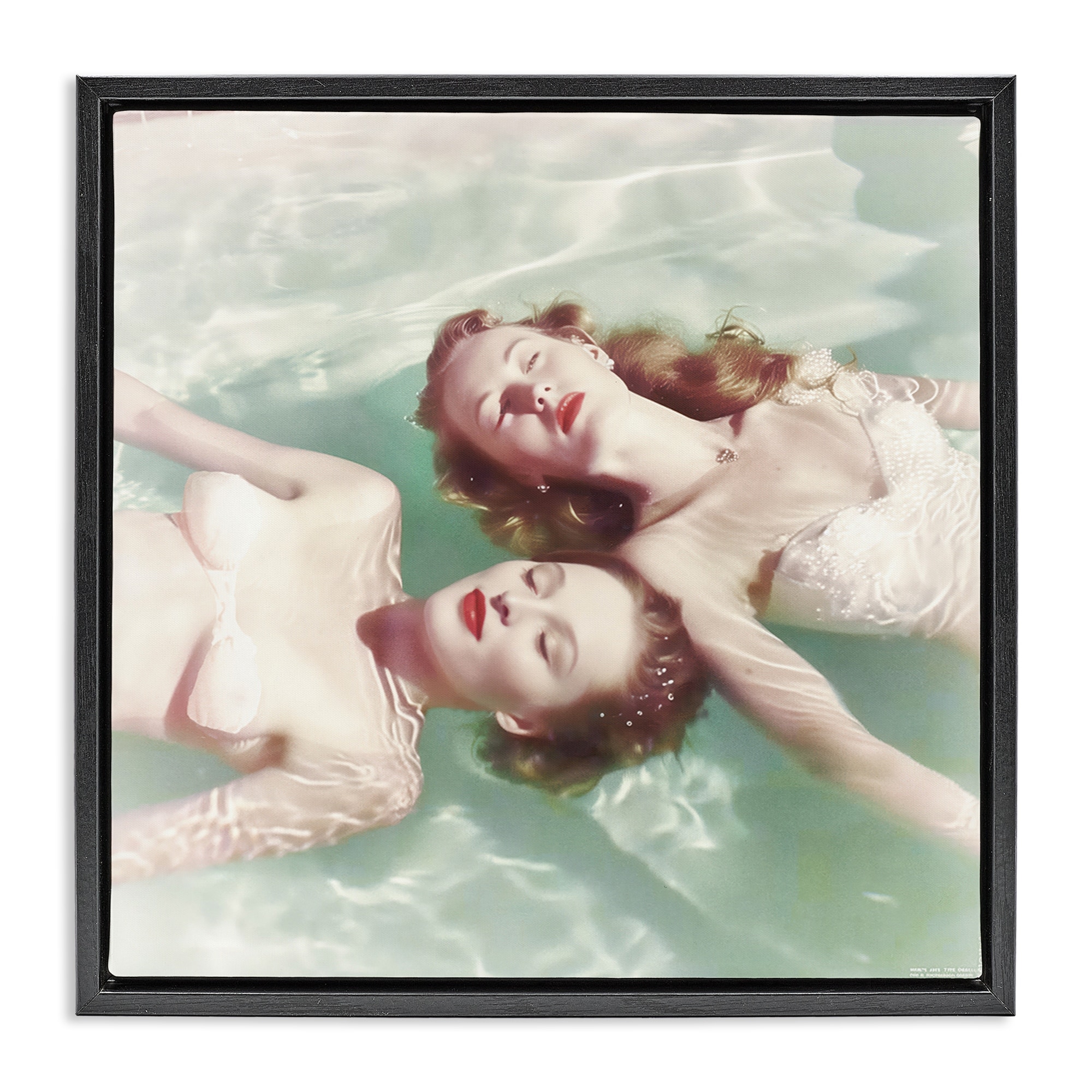 Stupell Vintage Summer Pool Girls Framed Floater Canvas Wall Art Design By Sophie 6