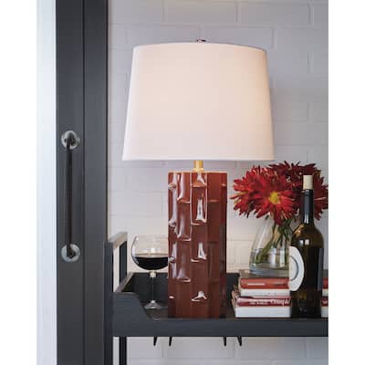 Signature Design by Ashley Jacemour Orange Table Lamp (Set of 2) - 14" W x 14" D x 25.63" H