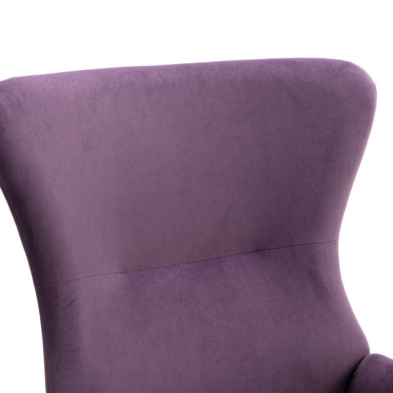 Velvet Fabric Padded Seat Rocking Chair