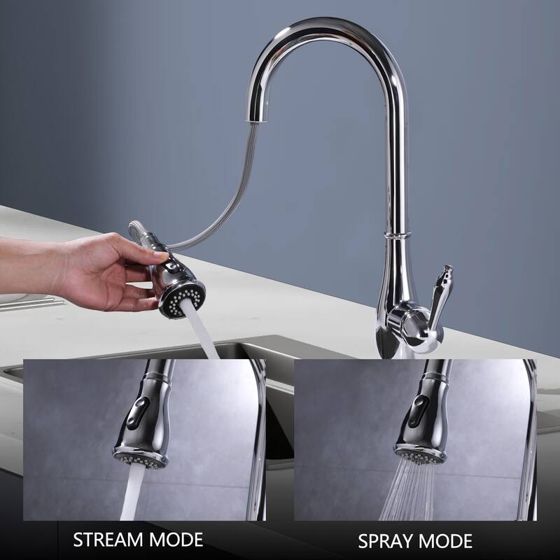 Topcraft High-arc Stainless Steel kitchen Sink Faucet