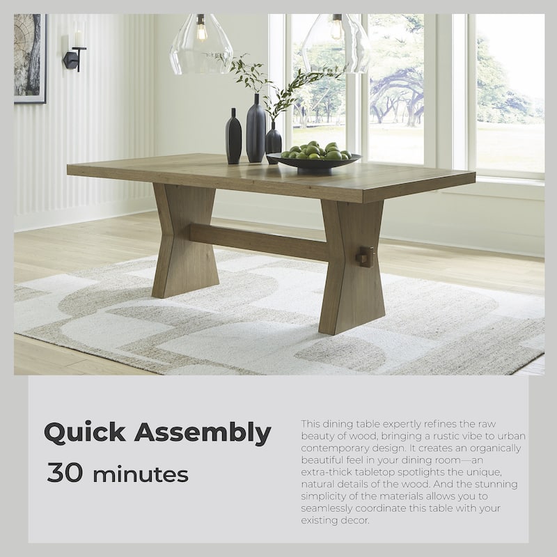 Signature Design by Ashley Galliden Light Brown Dining Table - 44" W x 78" D x 29.75" H
