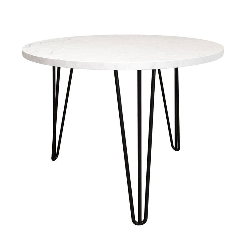 27.56" Round Nesting Coffee Table with Metal Base (Set of 2)