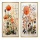 preview thumbnail 11 of 10, Designart "Colorful Botanical Pointillism" Abstract Botanicals Framed Wall Art Set Of 2 - Wall Set For Home Decor
