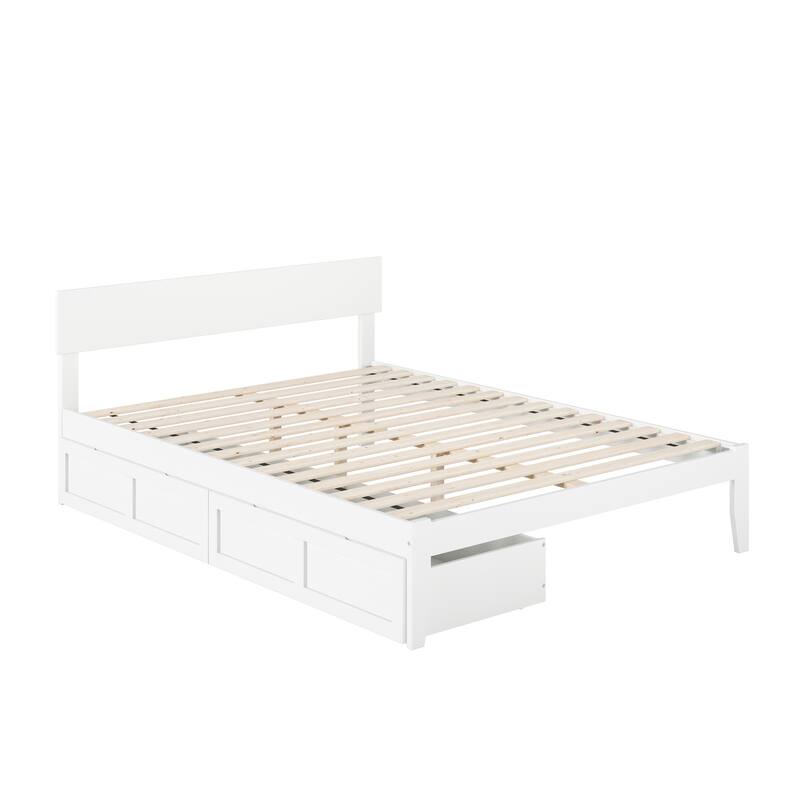 Boston Modern Contemporary Bed with 2 Extra Long Drawers