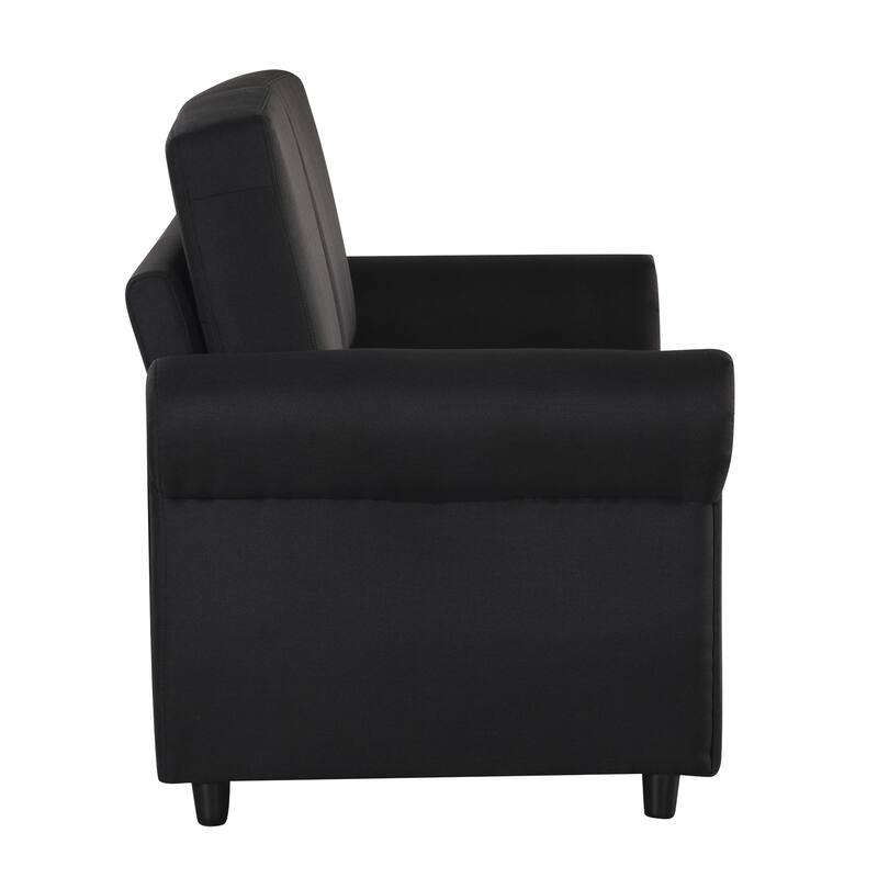 Roomfitters 57.9" Pull-Out Sleeper Sofa Loveseat with Twin Size Memory Foam Mattress, Two USB Charging Ports