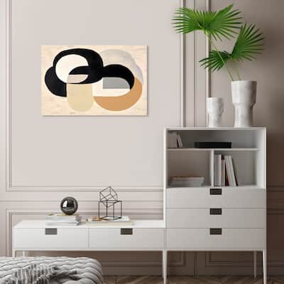 Wynwood Studio Canvas Abstract Brooch of my necklace Black and Vanilla Modern & Contemporary Wall Art Canvas Print