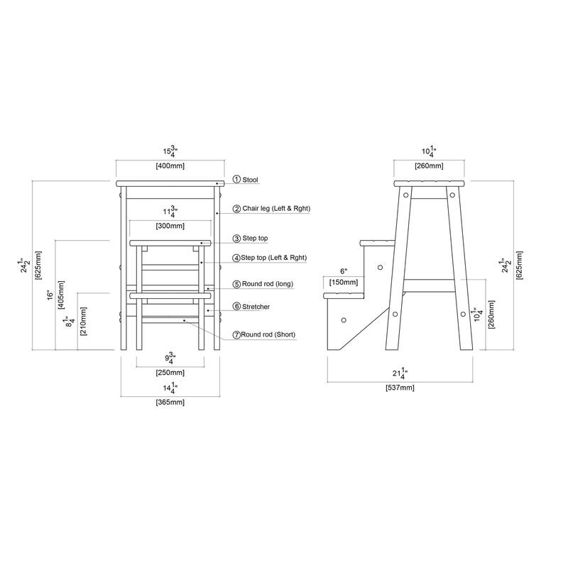 Boraam Niko 24 in Folding Step Stool
