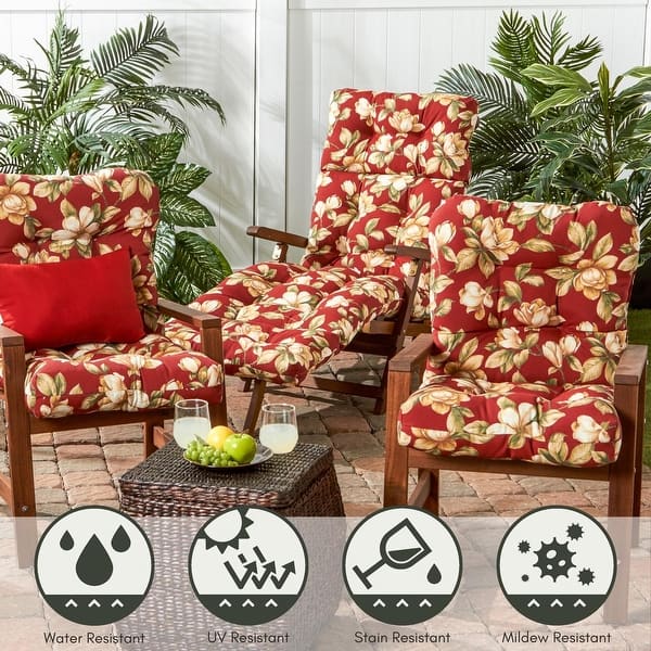 Outdoor Cushions Outdoor Seat/Back Chair Cushion, High Back Patio