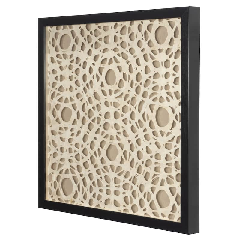 HUJI Abstract Handmade Papier-Mâché Shadow Box Wall Art