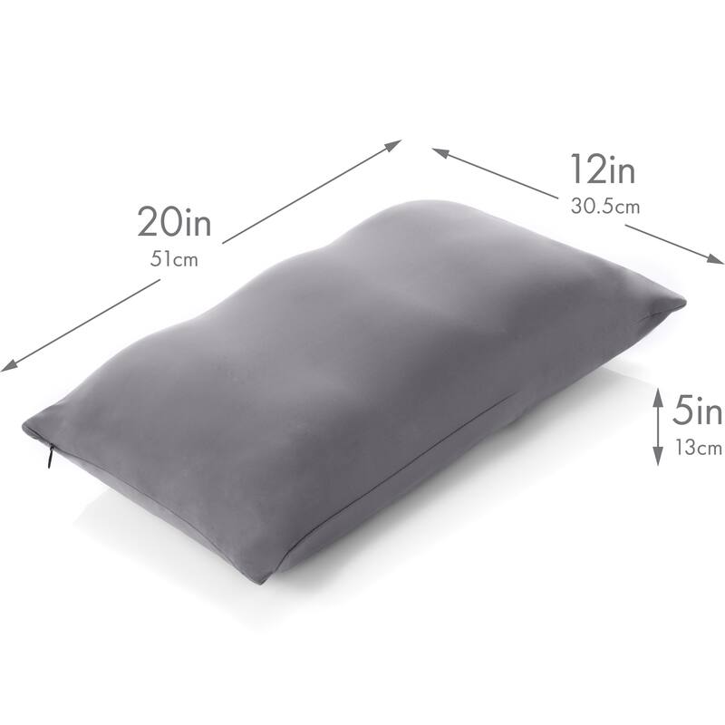 Premium Microbead Pillow, Anti-Aging, Silk like Cover, Dark Grey