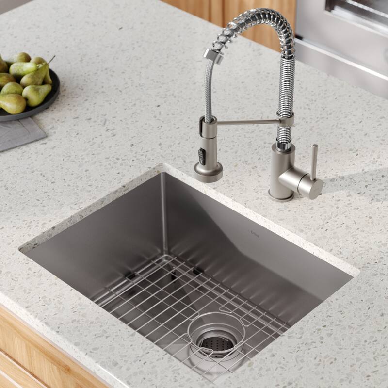 Kraus 3-in-1 Set Undermount Kitchen Sink, Pulldown Faucet, Dispenser