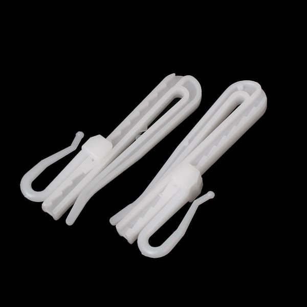 20pcs 7cm Length White Plastic Window Curtain Adjustable Hooks Hangers Clips