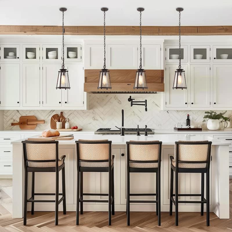 Modern 1-Light Glass Cage Pendant Island Lights for Dining Room - W7.5"xH11"