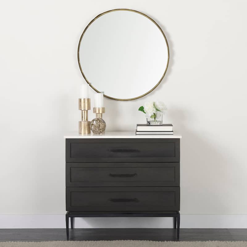 Adelaide Metal Scalloped Edge Round Mirror