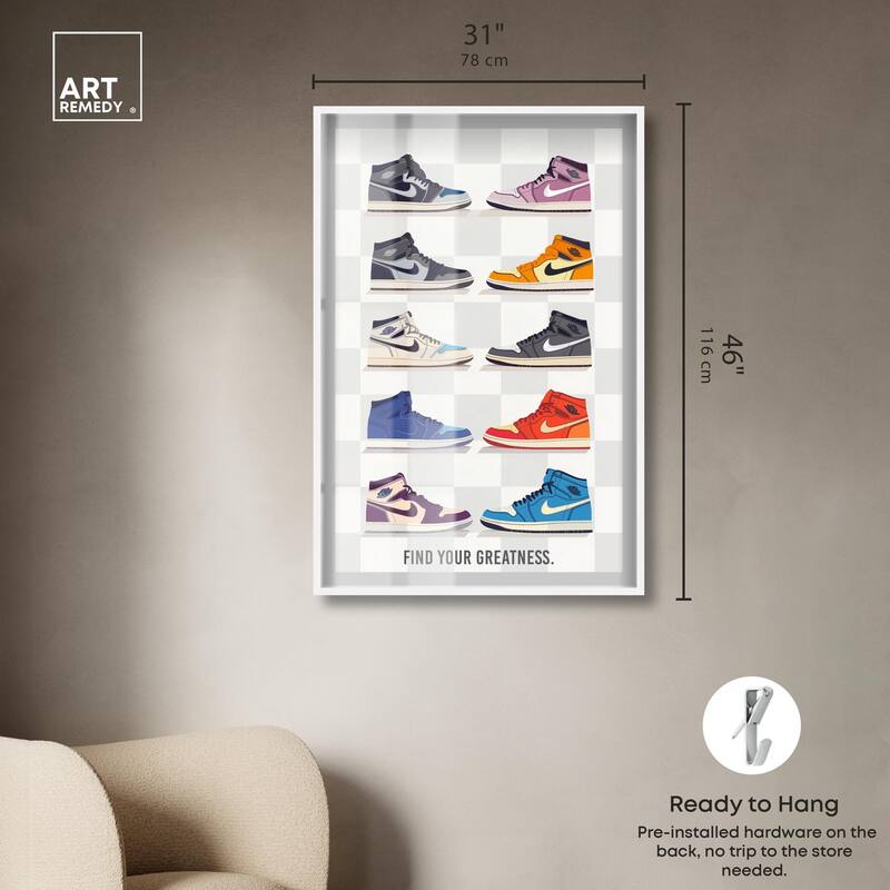 Find Your Greatness Sneakers Shadowbox by Art Remedy