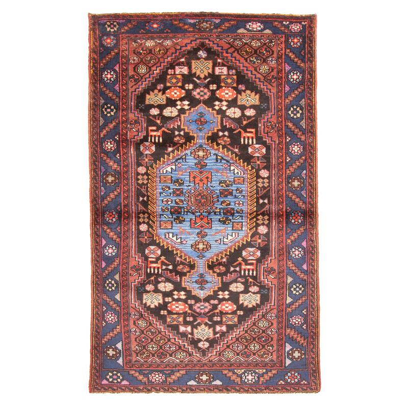 ECARPETGALLERY Hand-knotted Andelz Dark Brown Wool Rug - 3'11 x 6'9