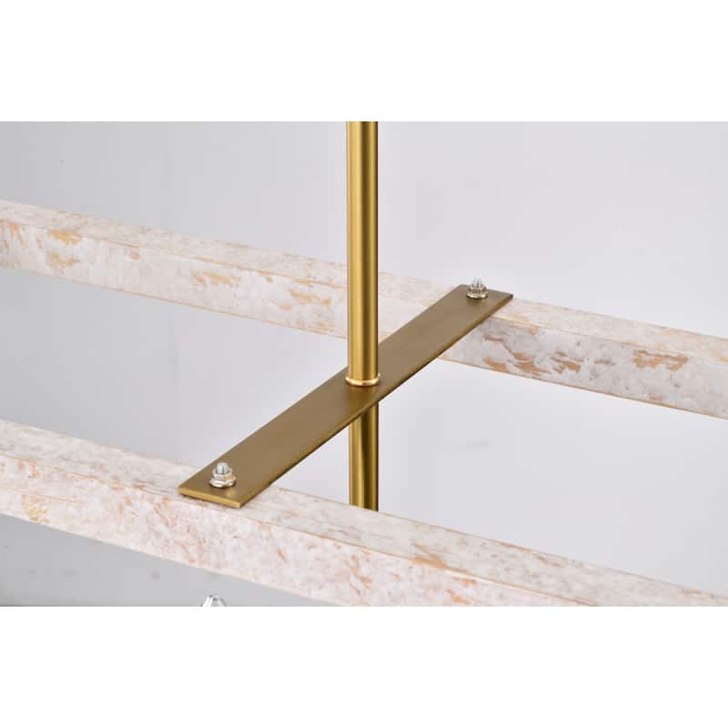 Nermin 39 Inch Modern Kitchen Island Brass Finish Chandelier 5-Light